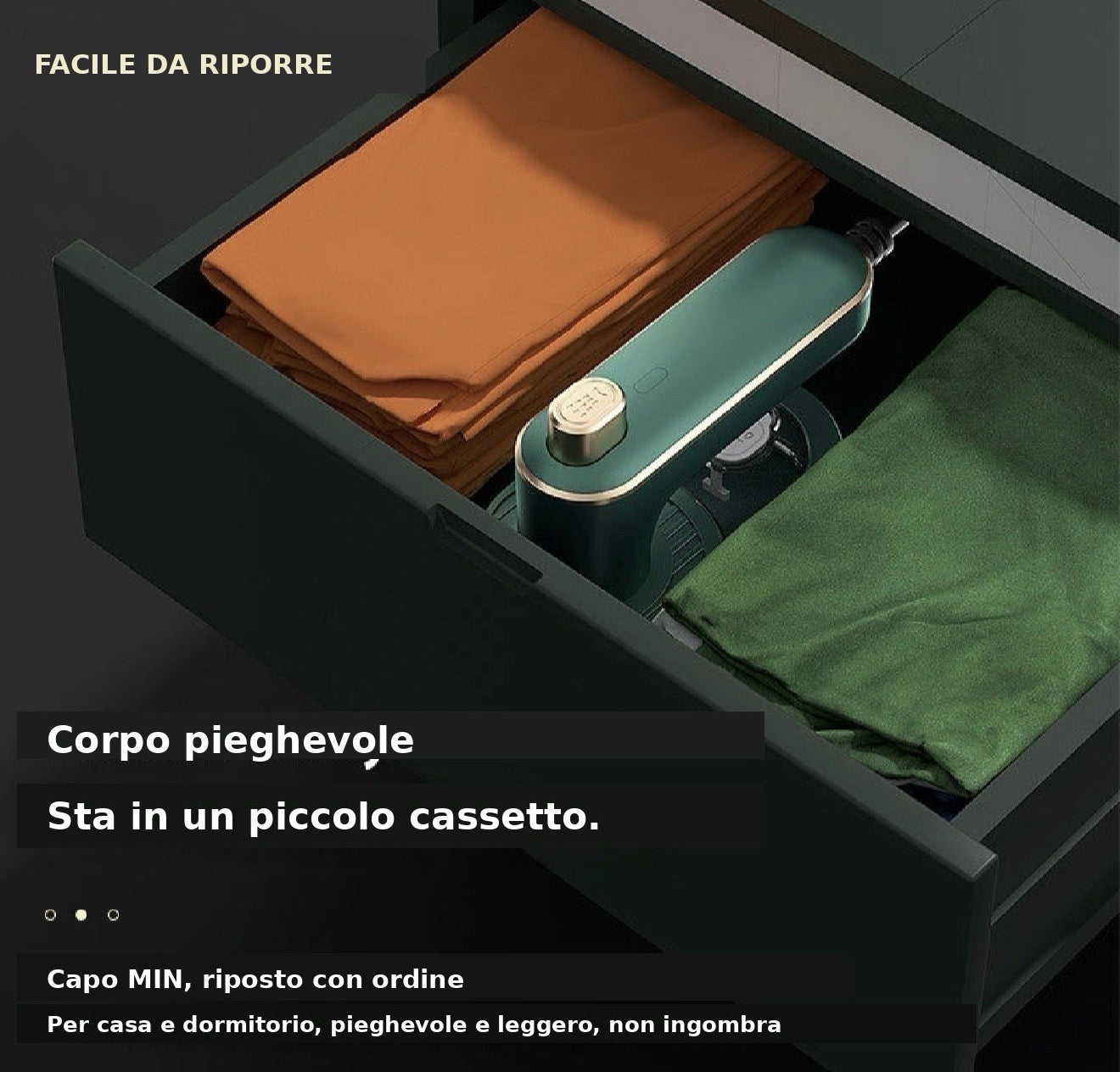 Vaporiera Portatile Pieghevole per Indumenti.