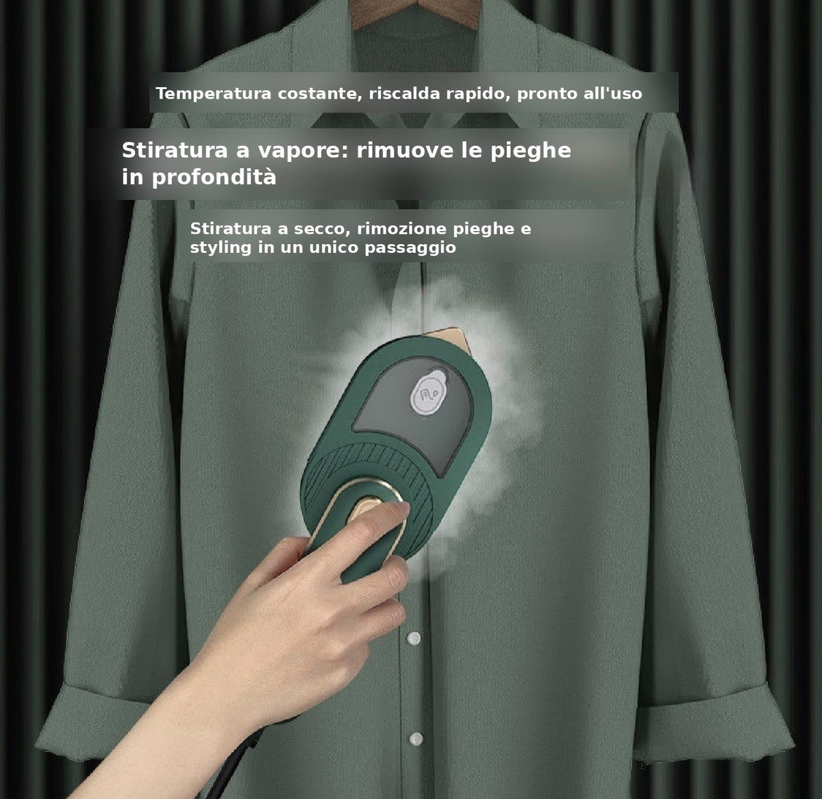 Vaporiera Portatile Pieghevole per Indumenti.