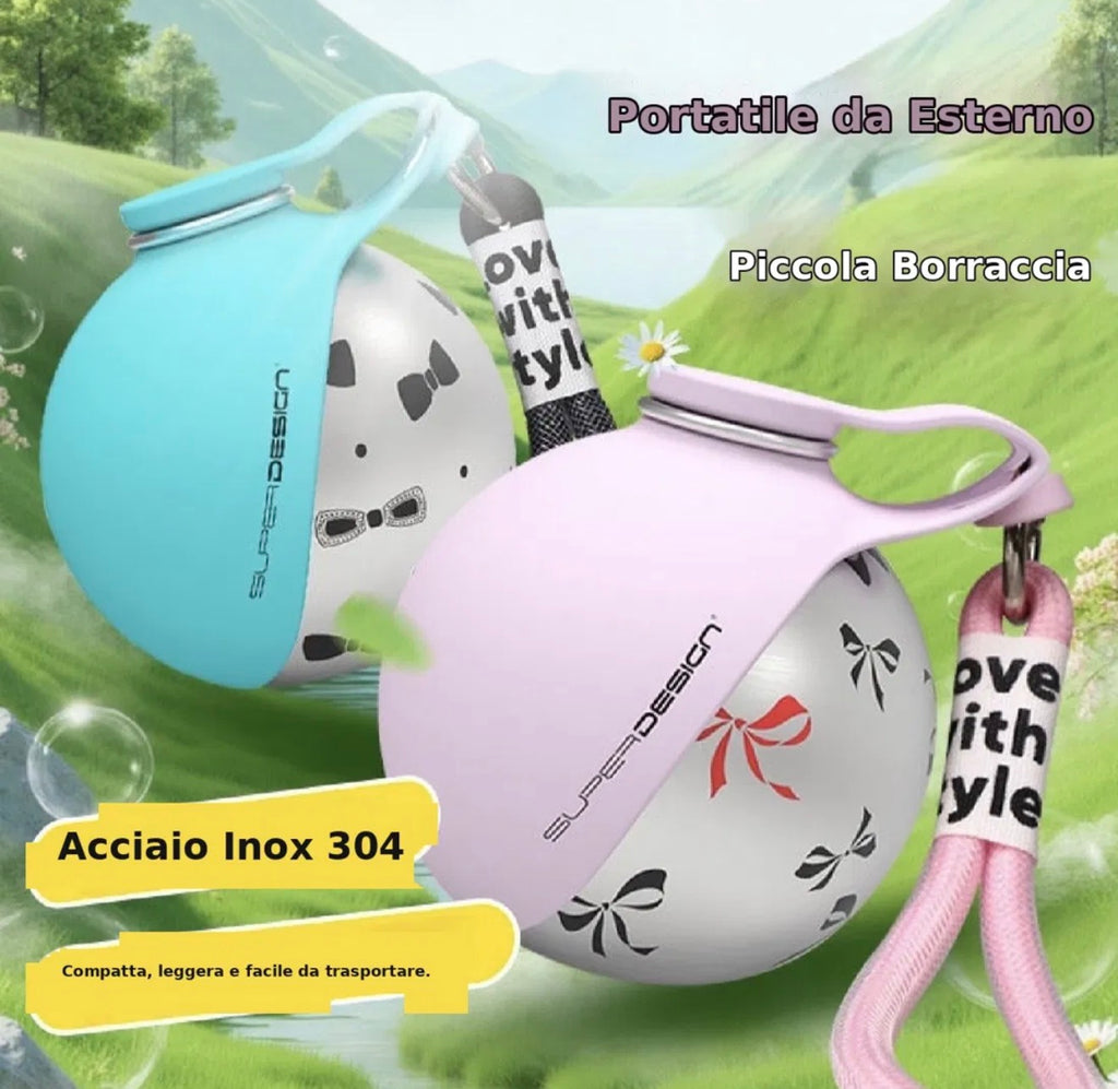 Borraccia Portatile per Animali in Acciaio Inox