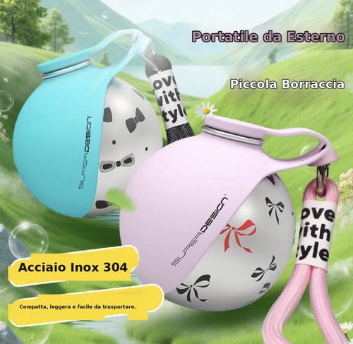 Borraccia Portatile per Animali in Acciaio Inox